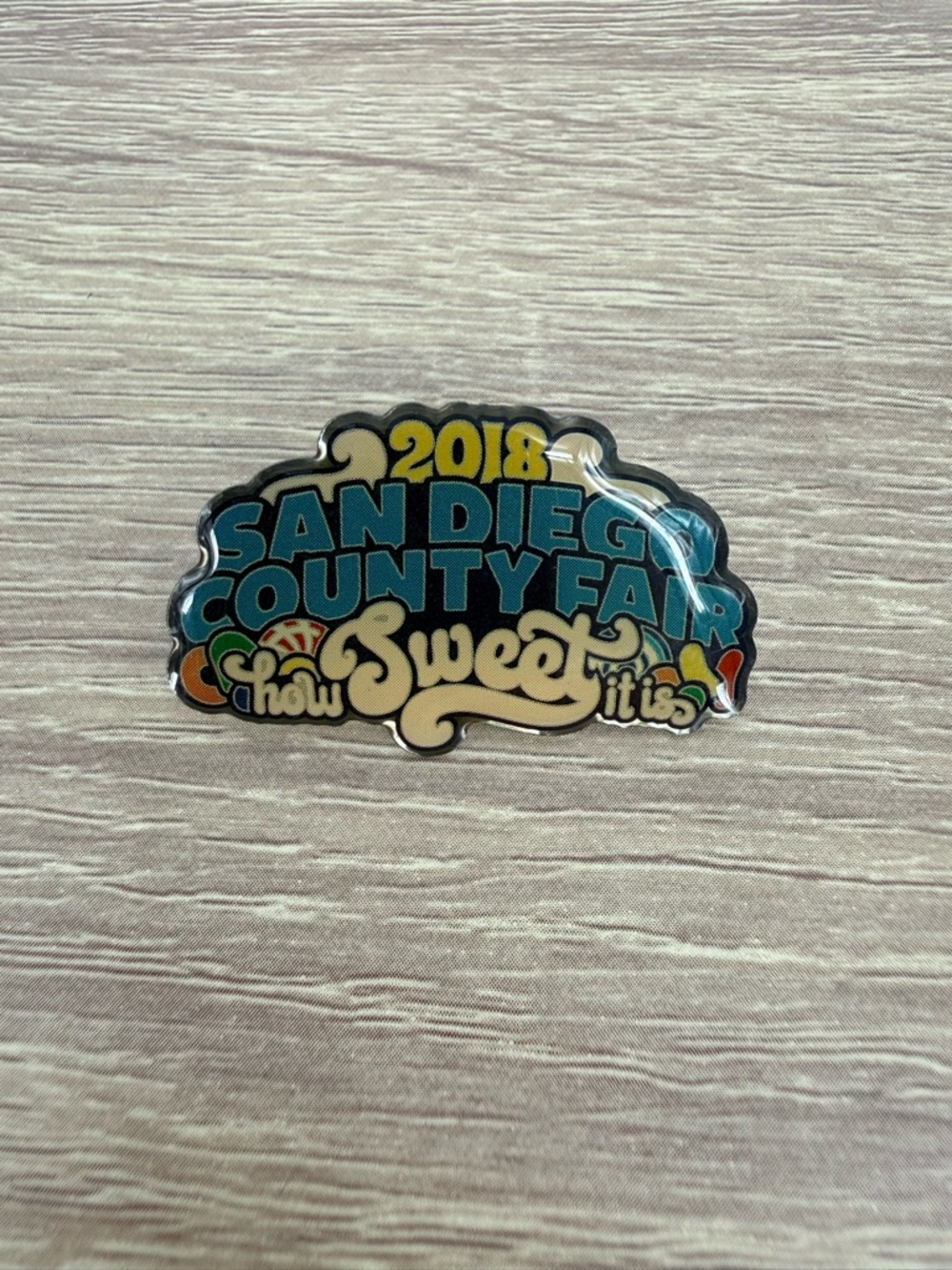 2018 San Diego County Fair Pin How Sweet It Is Retro Candy Theme Enamel Souvenir